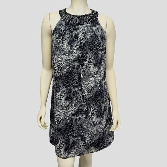 White House Black Market Sleeveless Halter Mini Dress Flowy Loose Shift Dress - Picture 1 of 7